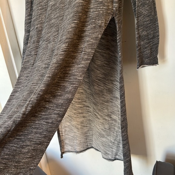 Free People To the Max Long Knit Tunic side slit dress small grey - Picture 4 of 7